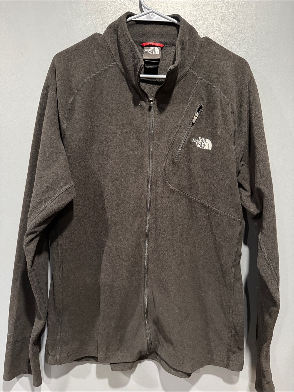 The North Face Black Full Zip Fleece Jacket Thumbhole Cuffs Men’s L